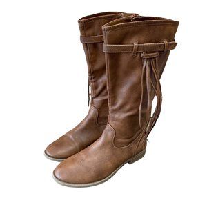 Size 7 Girls Justice Brown Western Ridding Boots with Tassels